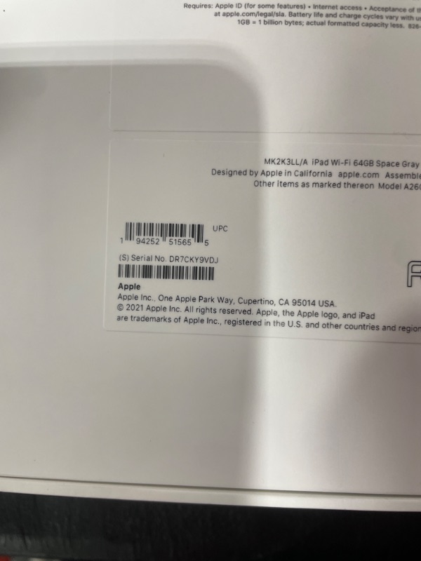 Photo 5 of Apple 2021 10.2-inch iPad (Wi-Fi, 64GB) - Space Gray WiFi 64GB Space Gray