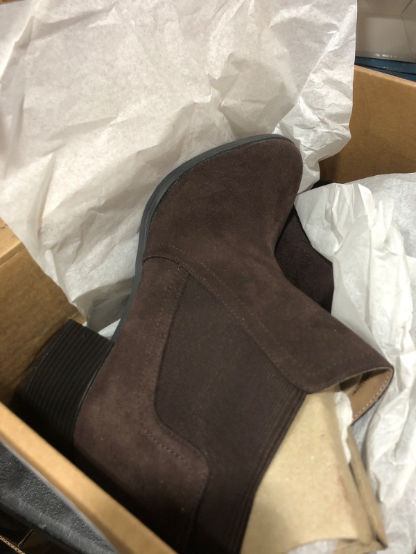 Photo 1 of Women's Coffee Brown Heeled Ankle Boots [8.5]