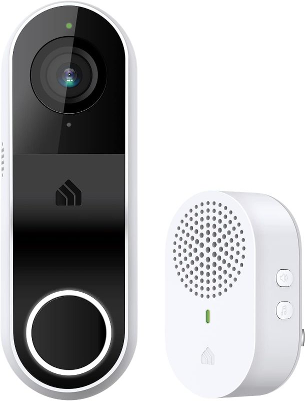 Photo 1 of Kasa Smart Video Doorbell Camera Hardwired w/ Chime, 3MP 2K Resolution, 2-Way Audio, Real-Time Notification, Cloud & SD Card Storage, Alexa & Google Assistant Compatible (KD110), White, Black (Renewed)

