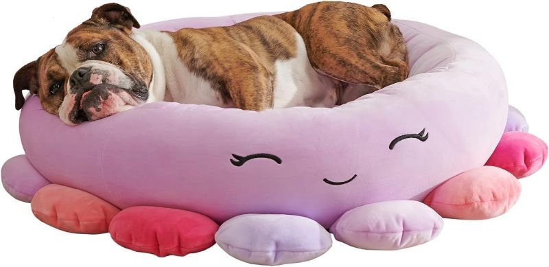 Photo 1 of Squishmallows 20-Inch Beula Octopus Pet Bed - Small Ultrasoft Official Squishmallows Plush Pet Bed
