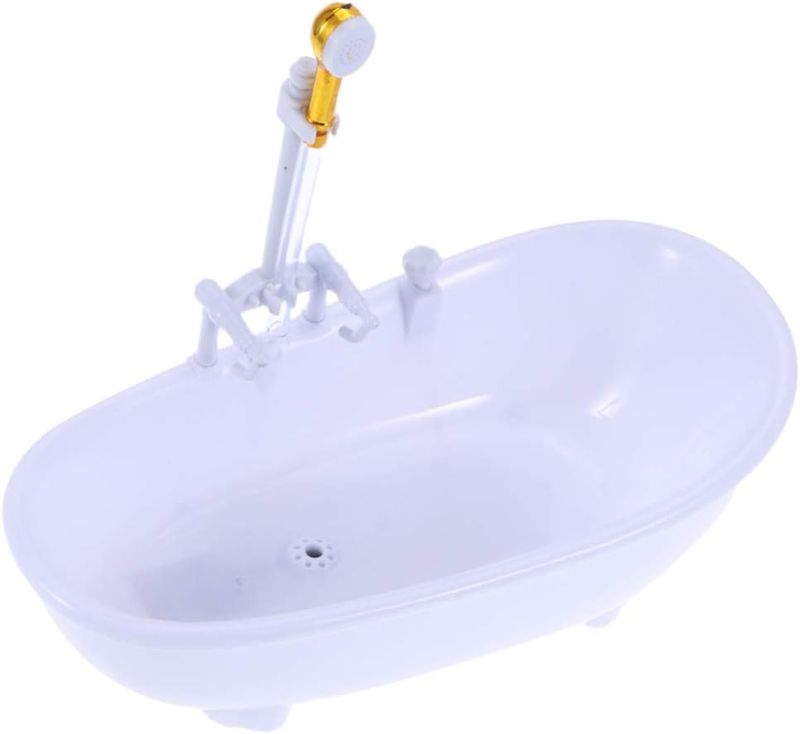 Photo 1 of Toyvian Electric Water Spraying Bathtub Swimming Pool with Sprayer Without Battery for Doll (White)