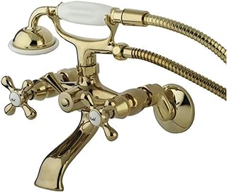 Photo 1 of Kingston Brass Wall-Mount Clawfoot Tub Faucets With Polished Brass