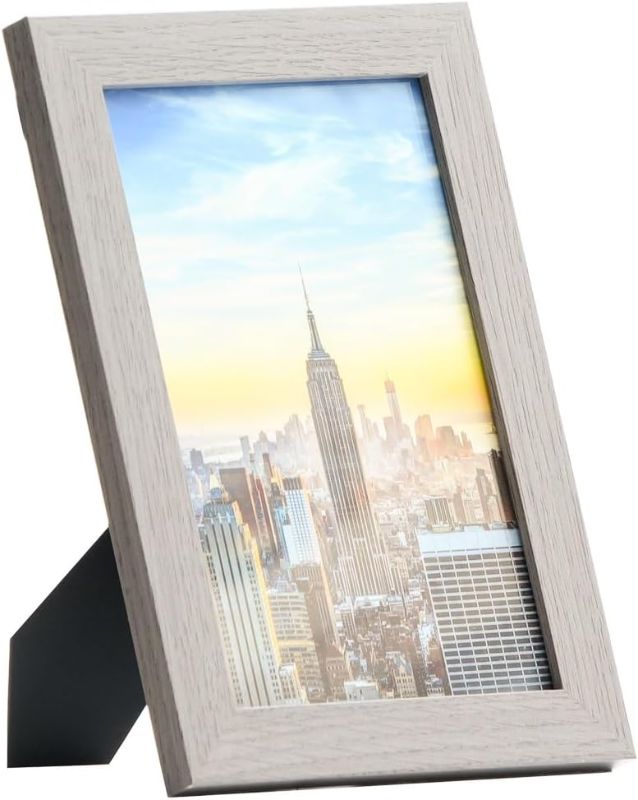 Photo 1 of Frame Amo 6x9 Gray Modern Picture Frame, 1 inch Border, Glass Front, for Wall or Table