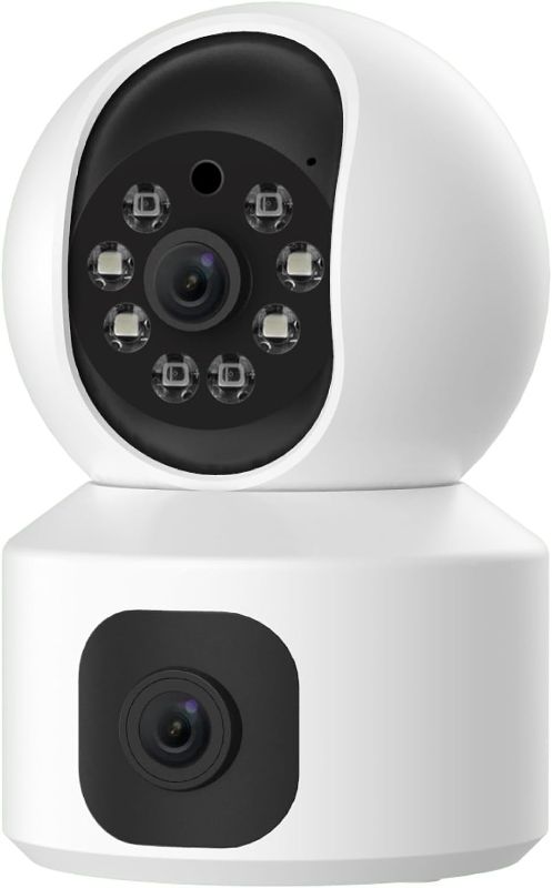 Photo 1 of YI Dual-Lens Indoor Camera, 2.4Ghz Home Security Camera System with Fixed Lens and Dome Camera in 1, Expanded Viewing Angle, Motion Tracking, Dual-Screen Display, Two-Way Audio, Phone Alerts