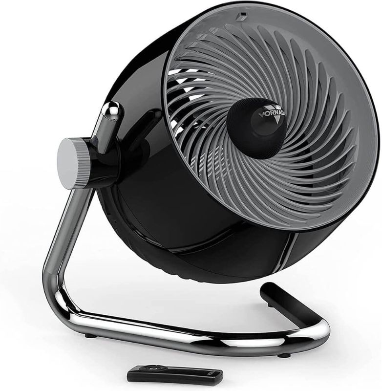 Photo 1 of Vornado Pivot6 Whole Room Air Circulator Fan with 4 Speeds, Remote Control, Rotating Axis, Black
