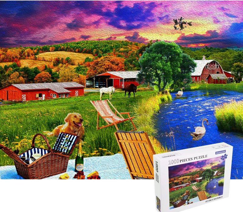 Photo 1 of 1000 Piece Puzzle,1000 Piece Adult Children Puzzles, Jigsaw Puzzles 1000 Pieces Suitable for Adults Children (B0001, 1000 PCS)