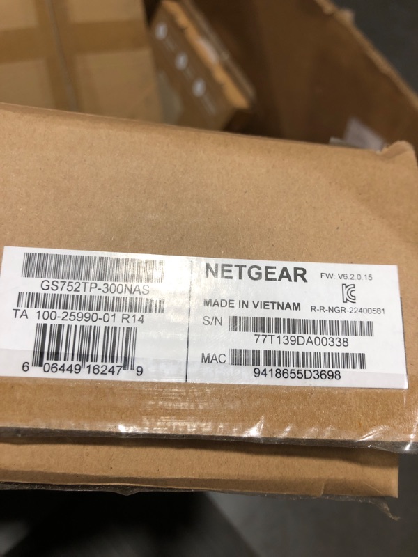 Photo 3 of NETGEAR 52-Port PoE Gigabit Ethernet Smart Switch (GS752TP) - Managed, Optional Insight Cloud Management, 48 x PoE+ @ 380W, 4 x 1G SFP