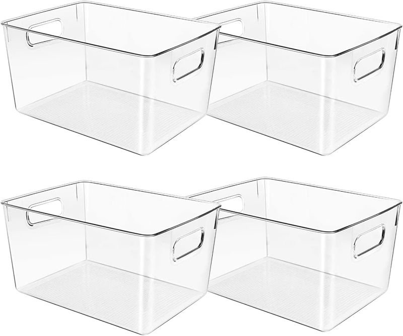 Photo 1 of (STOCK PHOTO FOR SAMPLE ONLY) - Clear Plastic Storage Bins, Perfect for Kitchen Organization 