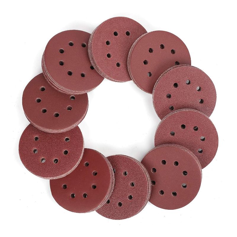 Photo 1 of *non refundable bundle*
B BRESUCNY 10 PCS 5 Inch Sanding Disc, 40 60 80 120 150 240 320 400 600 800 Grit 8 Hole Look and Loop Sandpaper Set, Round Red Sand Paper for Orbital Sander (4 pack bundle)