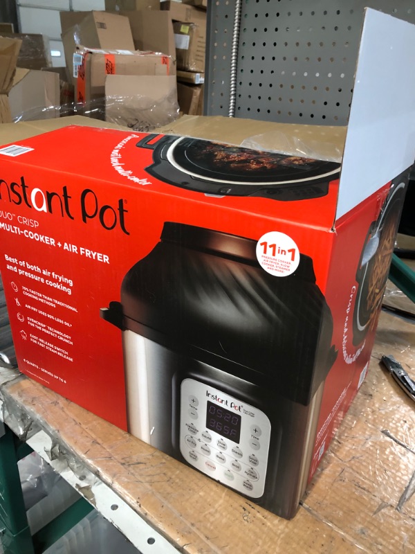 Photo 3 of **NONREFUNDABLE**FOR PARTS OR REPAIR**SEE NOTES**
Instant Pot Duo Crisp 11-in-1 Air Fryer and Electric Pressure Cooker Combo with Multicooker Lids that Air Fries, Steams, Slow Cooks, Sautés, Dehydrates, & More, Free App With Over 800 Recipes, 6 Quart 6QT 