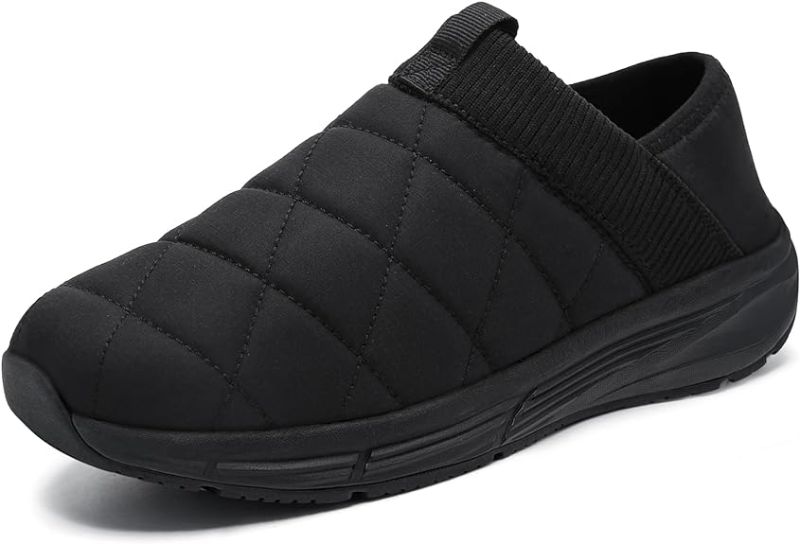 Photo 1 of LARNMERN Non Slip Shoes for Men Slippers Indoor Outdoor Slip on Shoe Arch Support Home Prevent Falls Loafers (Black, 11/ 44.5)