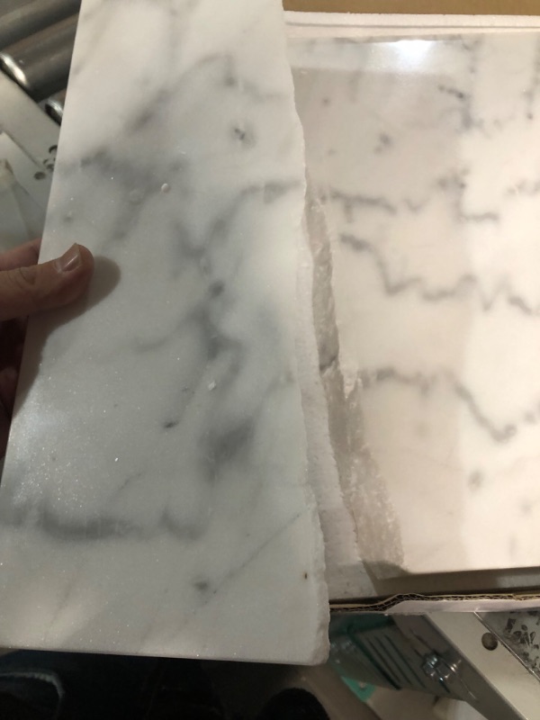 Photo 4 of **CLEAN BREAK - SOLID MARBLE MAY BE REPAIRABLE**
Fox Run 3829 Marble Pastry Board White, 16 x 20 x 0.75 inches 