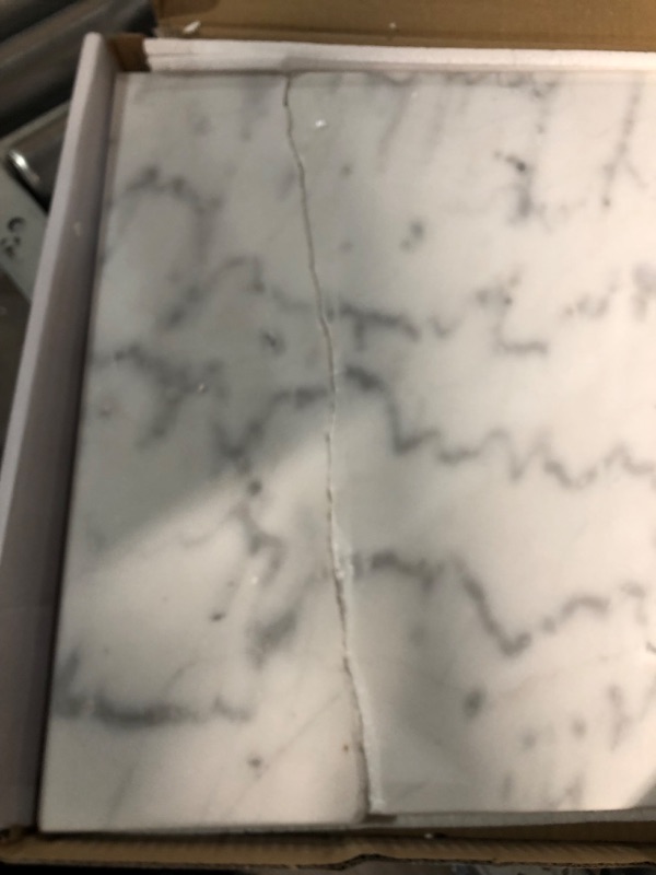 Photo 3 of **CLEAN BREAK - SOLID MARBLE MAY BE REPAIRABLE**
Fox Run 3829 Marble Pastry Board White, 16 x 20 x 0.75 inches 