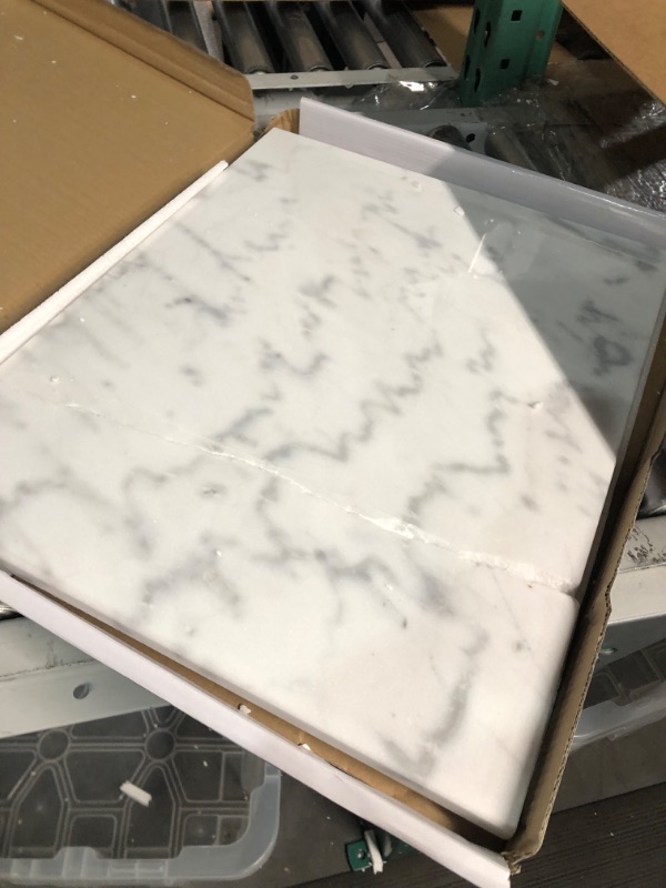 Photo 5 of **CLEAN BREAK - SOLID MARBLE MAY BE REPAIRABLE**
Fox Run 3829 Marble Pastry Board White, 16 x 20 x 0.75 inches 