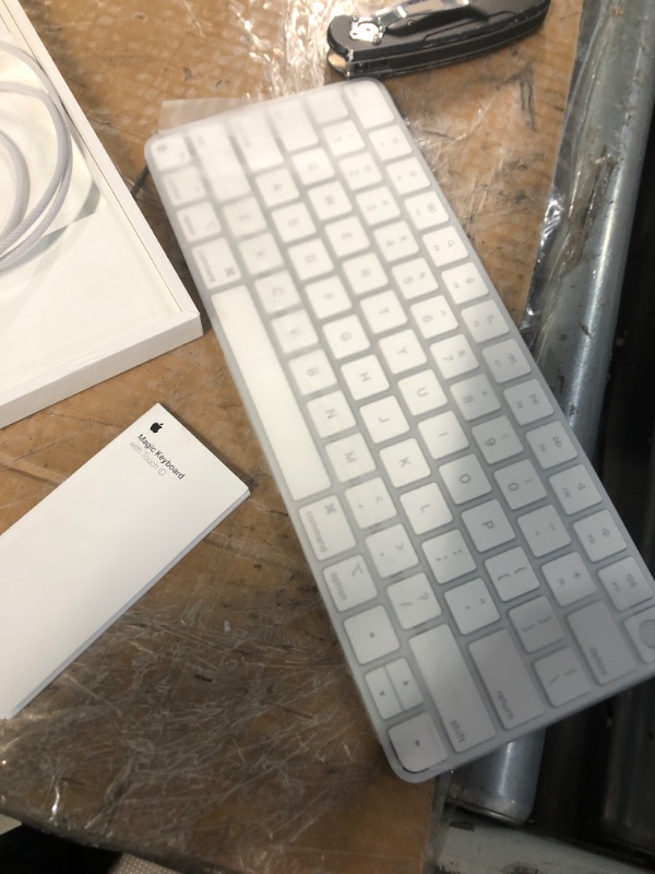 Photo 2 of Apple Magic Keyboard with Touch ID for Mac Computers Silicon (Wireless, Rechargable) - US English - White Keys US English White