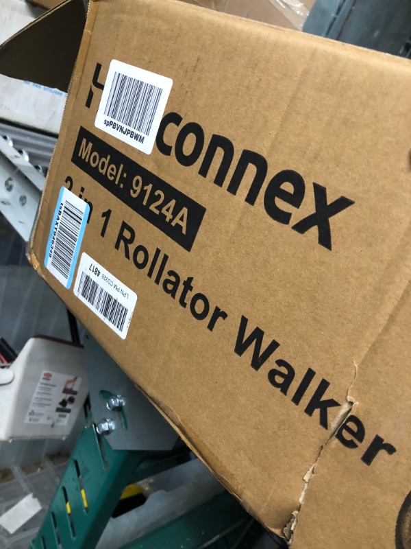 Photo 2 of **SEE NOTES**
Healconnex 2 in 1 Rollator Walker for Seniors-Medical Walker with Seat,Folding Transport Wheelchair Rollator with 10" Big Pneumatic Rear Wheels,Reversible Soft Backrest and Detachable Footrests