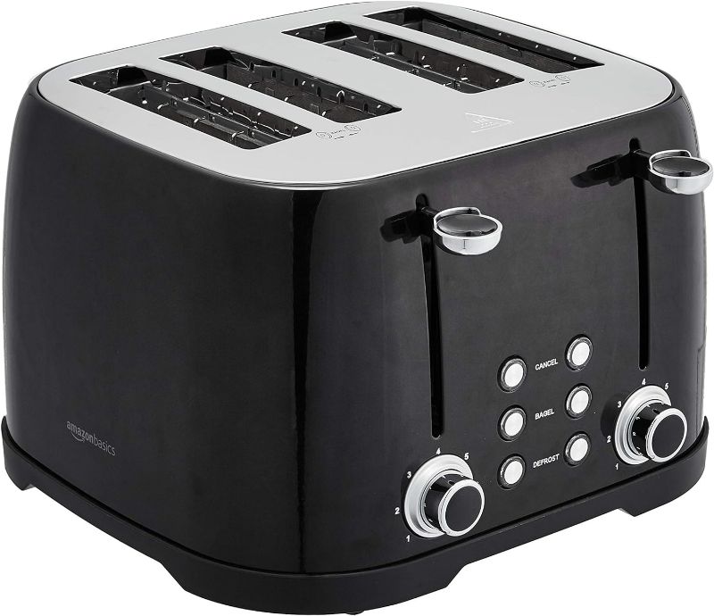 Photo 1 of **HALF OF THE SLOTS DO NOT FUNCTION**
4 Slot toaster (amazon basics)