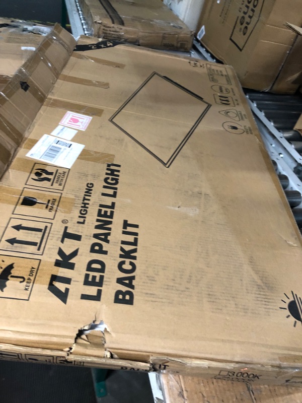 Photo 1 of 2 Pack LED Panel Light AKT-PL-24-50W 5000 Lumens Dimmable Back-Lit Flat LED Troffer Light Panel Kit 5000K Daylight White Light Fixture UL, DLC, FCC Complied (2x4 Ft)