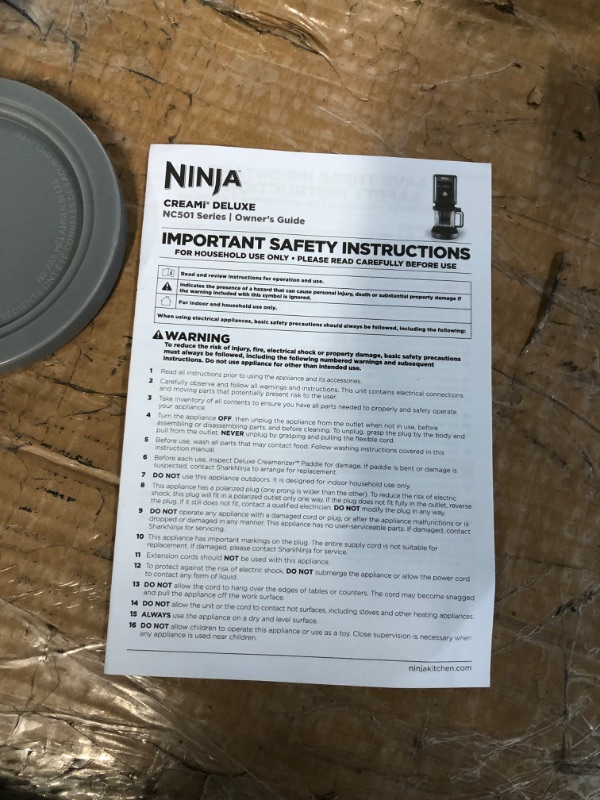 Photo 5 of * important * see clerk notes * 
Ninja NC501 CREAMi Deluxe 11-in-1 Ice Cream & Frozen Treat Maker for Ice Cream, Sorbet, Milkshakes