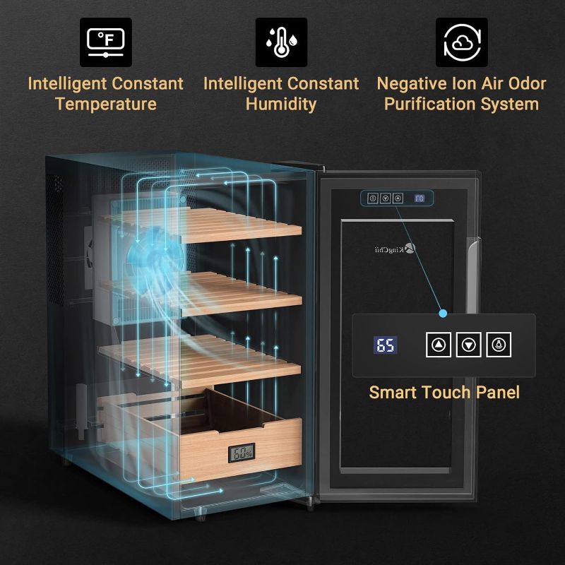 Photo 1 of * broken hinge *
KingChii 26L Electric Cigar Humidors Cooling, Heating Control System, Electronic Humidor