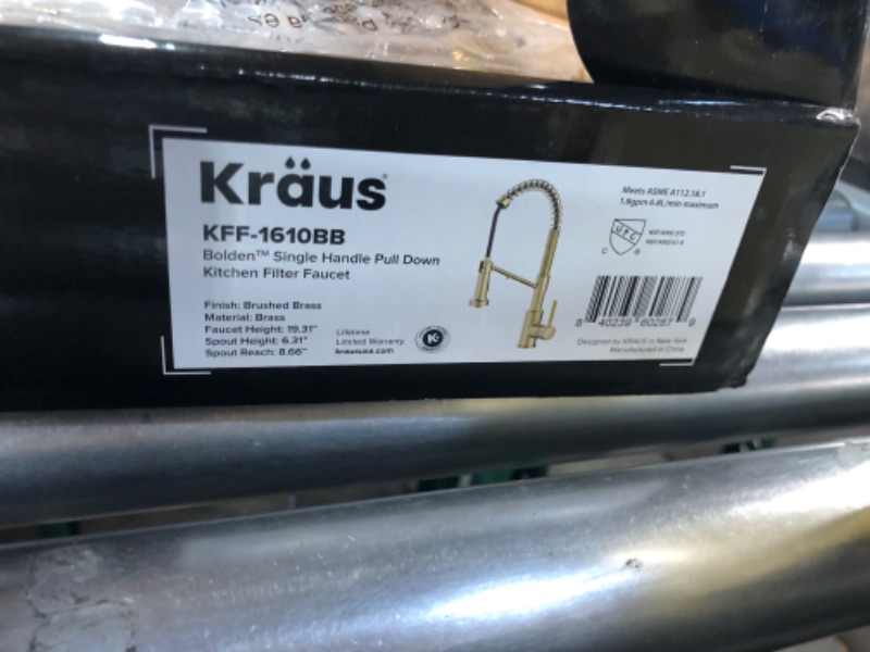 Photo 2 of **PARTS ONLY**NON REFUNDABLE NO RETURNS SOLD AS IS**
KRAUS Bolden 2-in-1 Commercial Style Pull-Down Single Handle Water Filter Kitchen Faucet