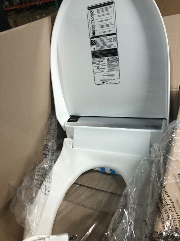 Photo 5 of [FOR PARTS, READ NOTES]
Bio Bidet Bliss BB2000 Elongated White Smart Toilet Seat, Premier Class, Unlimited Warm Water, Vortex Wash, White NONREFUNDABLE