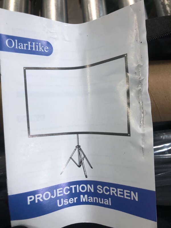 Photo 2 of OlarHike Portable Projector Screen with Stand, 100-inch Outdoor Indoor 16:9 4K HD PVC Projection Screen, 1.2 Gain Movie 