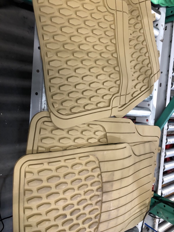 Photo 3 of Automotive Floor Mats Tan Beige Climaproof for All Weather Protection Universal Fit for Most Cars, SUVs, and Trucks Full Set 