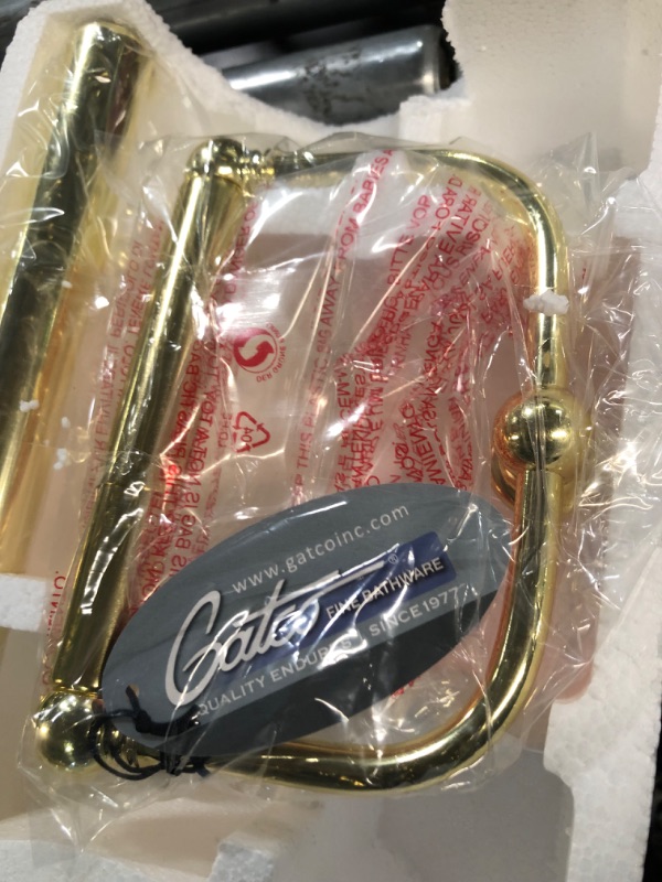 Photo 1 of ***USED LIKE NEW***Gatco 1436 Pedestal Toilet Paper Holder, Polished Brass Polished Brass Modern