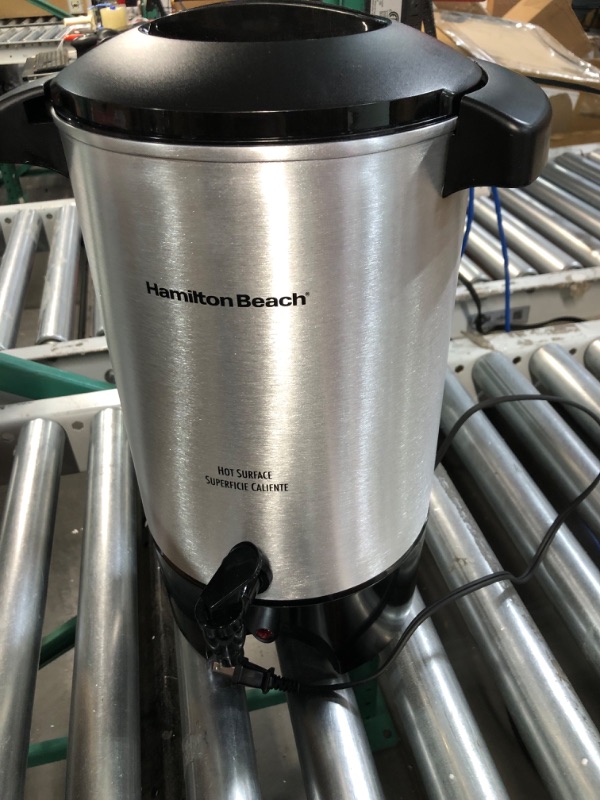 Photo 2 of * used * functional * see all images * 
Hamilton Beach 45 Cup Coffee Urn and Hot Beverage Dispenser, Silver 45 Cup Silver