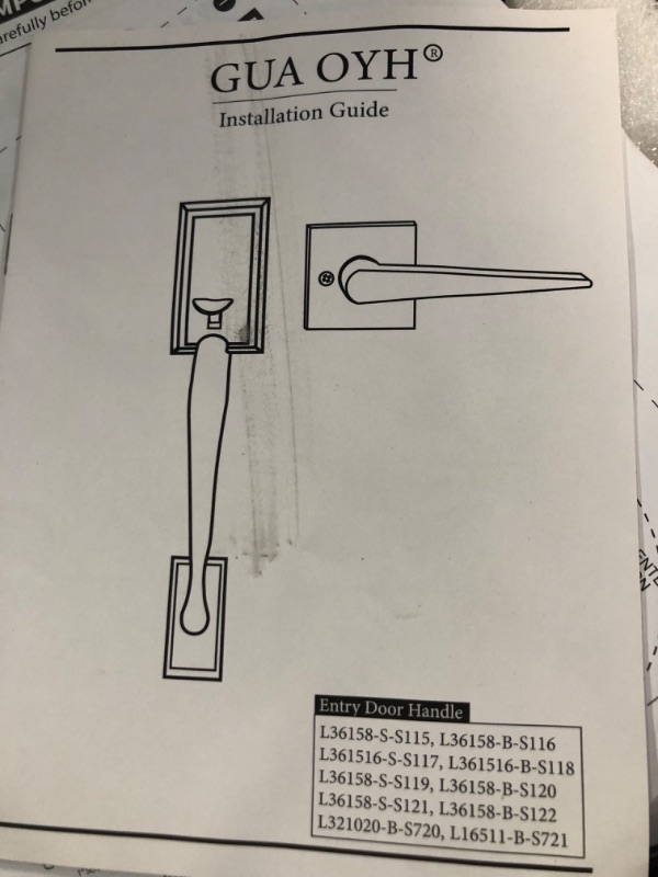 Photo 6 of * used * see all images * 
KIAYACI Front Door Lock Set Double Door Handle Sets Black Door Handle Entry Door Locksets with Rectangle Keypad 