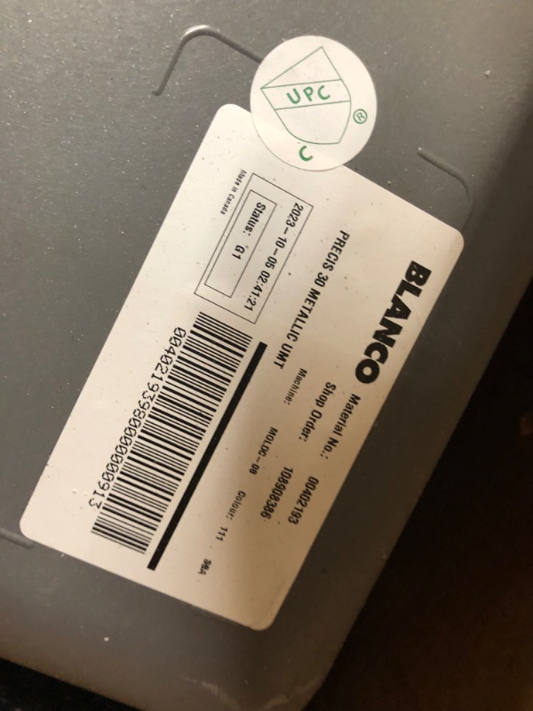 Photo 1 of ***NOT FUNCTIONAL - FOR PARTS - NONREFUNDABLE - SEE COMMENTS***
BLANCO 442536 PRECIS SILGRANIT Undermount Kitchen Sink, Metallic Gray