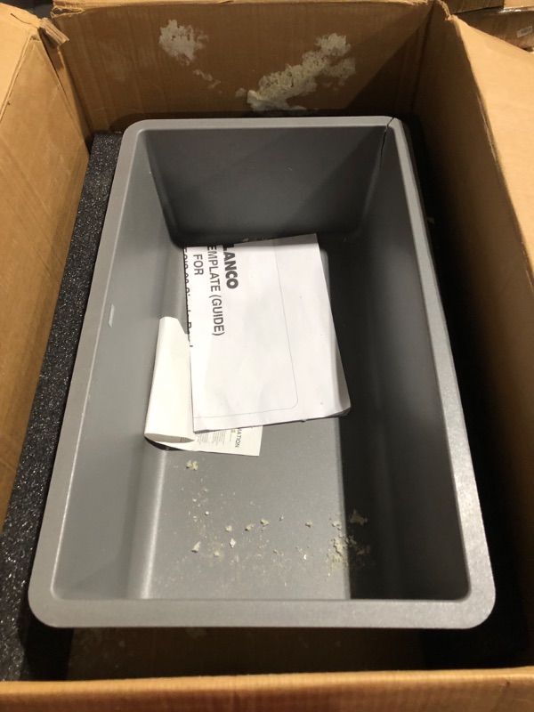 Photo 1 of ***NOT FUNCTIONAL - FOR PARTS - NONREFUNDABLE - SEE COMMENTS***
BLANCO 442536 PRECIS SILGRANIT Undermount Kitchen Sink, Metallic Gray
