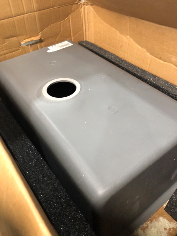 Photo 1 of ***NOT FUNCTIONAL - FOR PARTS - NONREFUNDABLE - SEE COMMENTS***
BLANCO 442536 PRECIS SILGRANIT Undermount Kitchen Sink, Metallic Gray