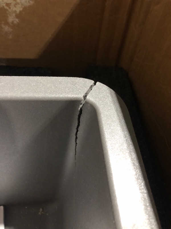 Photo 1 of ***NOT FUNCTIONAL - FOR PARTS - NONREFUNDABLE - SEE COMMENTS***
BLANCO 442536 PRECIS SILGRANIT Undermount Kitchen Sink, Metallic Gray