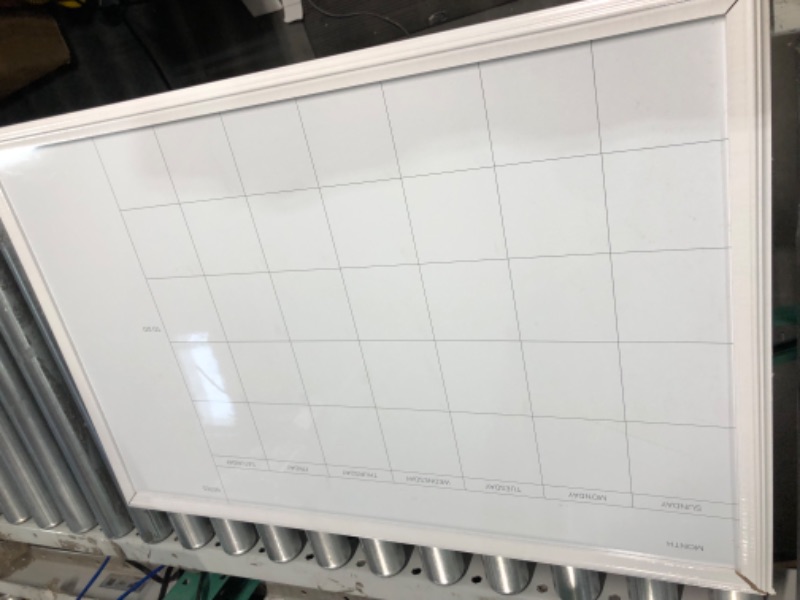 Photo 2 of U Brands Magnetic Dry Erase Calendar Board, 20 x 30 Inches, White Wood Frame (2075U00-01)