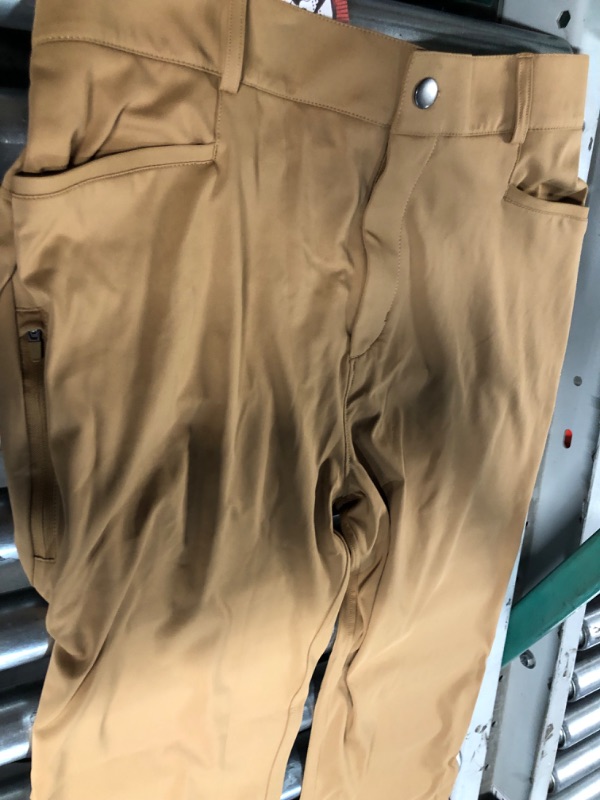 Photo 1 of G Gradual Men's Stretch Golf Pants with 6 Pockets Slim Fit Dress Pants for Men Travel Casual Work XL Khaki Color