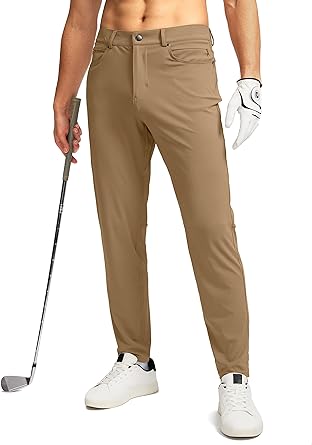 Photo 1 of G Gradual Men's Stretch Golf Pants with 6 Pockets Slim Fit Dress Pants for Men Travel Casual Work XL Khaki Color