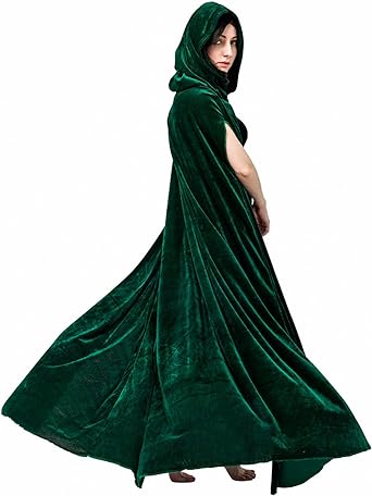 Photo 1 of DSplay Women's Full Length Hooded Long Velvet Cape XXL