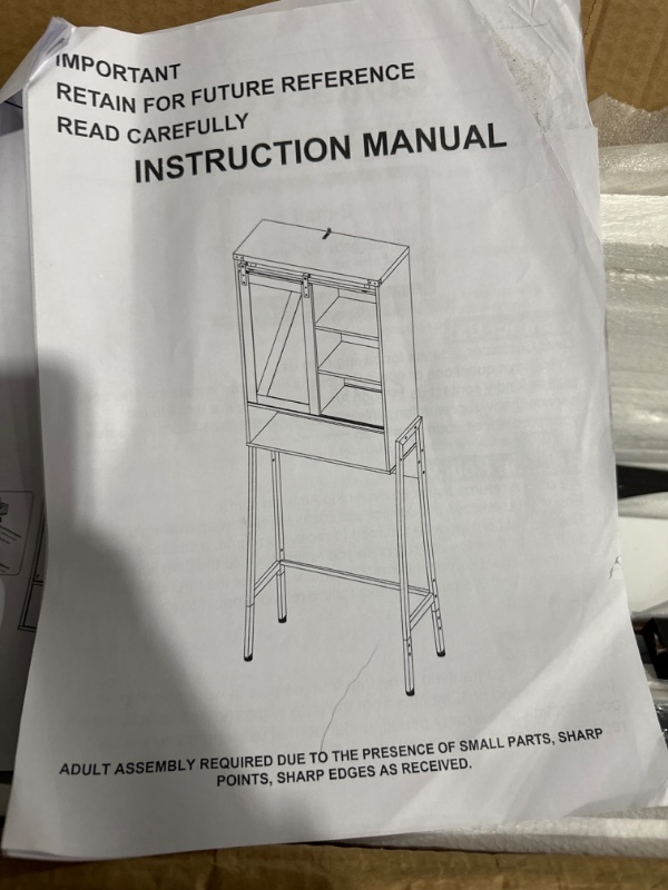 Photo 4 of ***MISSING PARTS READ NOTES***Homajor Over The Toilet Storage Cabinet Sliding Door White