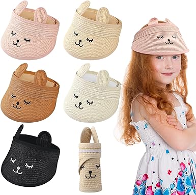 Photo 1 of 5 Pcs Baby Straw Hat Toddler Visors