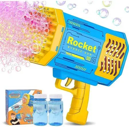 Photo 1 of 69-hole Bubble Gun with FlashLight/Bubble Solution Big Rocket Launcher Bubble Machine