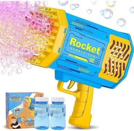 Photo 1 of 69-hole Bubble Gun with FlashLight/Bubble Solution Big Rocket Launcher Bubble Machine