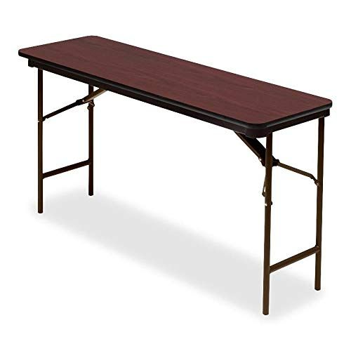 Photo 4 of (READ NOTES) Iceberg OfficeWorks Commercial Wood Laminate Folding Table, Mahogany, 1000 Lbs. Weight Capacity, 18" W x 60" L Mahogany 18" x 60"