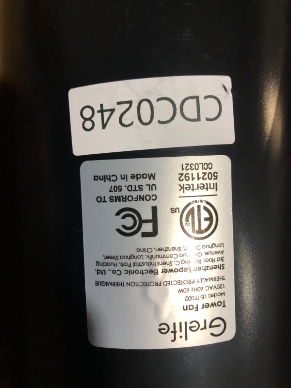 Photo 3 of ***USED - MISSING REMOTE - PARTS RATTLING LOOSE INSIDE ITEM***
Grelife 42" Tower Fan for Bedroom, 80° Oscillating Bladeless Fan with Remote