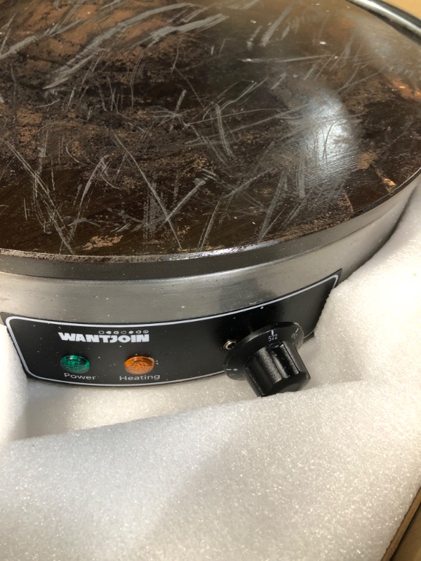 Photo 3 of **READ NOTES BELOW**WantJoin Commercial Electric Crepe Maker 16“ 110V, Commercial Non Stick Electric Crepe Machine, 403 Stainless Steel Cooking Base 1700W