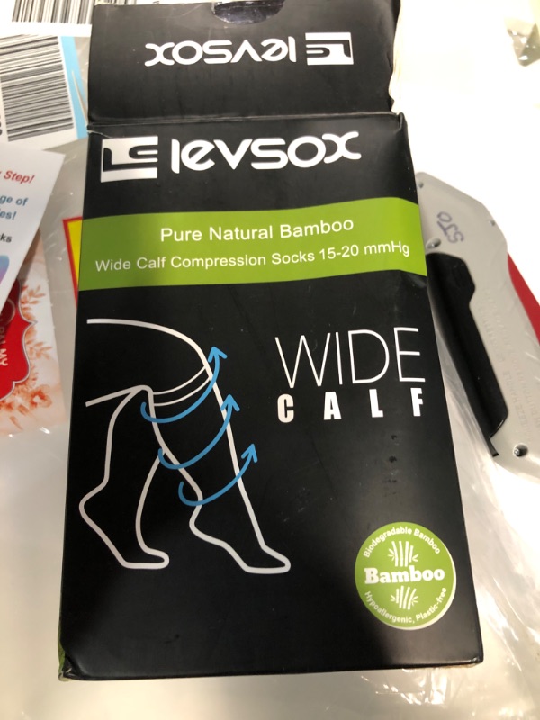 Photo 2 of LEVSOX Wide Calf Bamboo Viscose Compression Socks for Women&Men