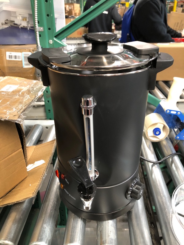 Photo 2 of Commercial Coffee Urn 50 cups, 8L Stainless Steel Coffee Dispenser Urn for Quick Brewing (Black)