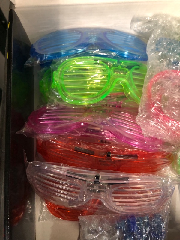 Photo 2 of * 50 pieces * 
Chitidr Glow in the Dark Party Supplies Includes Light up LED Glasses Glow Sticks Bulk Glasses Bracelets Connectors 
