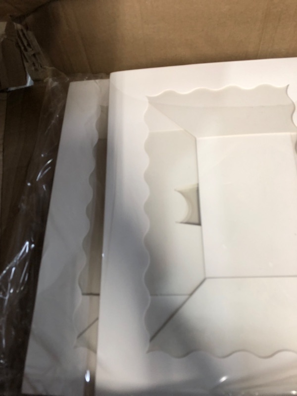 Photo 3 of Moretoes 15pcs 14x10x4in Large Rectangle Cake Boxes with Cake Boards, White Bakery Boxes with Window Treat Boxes for Pastry Baking Cake Donuts Cupcake Pie Packaging